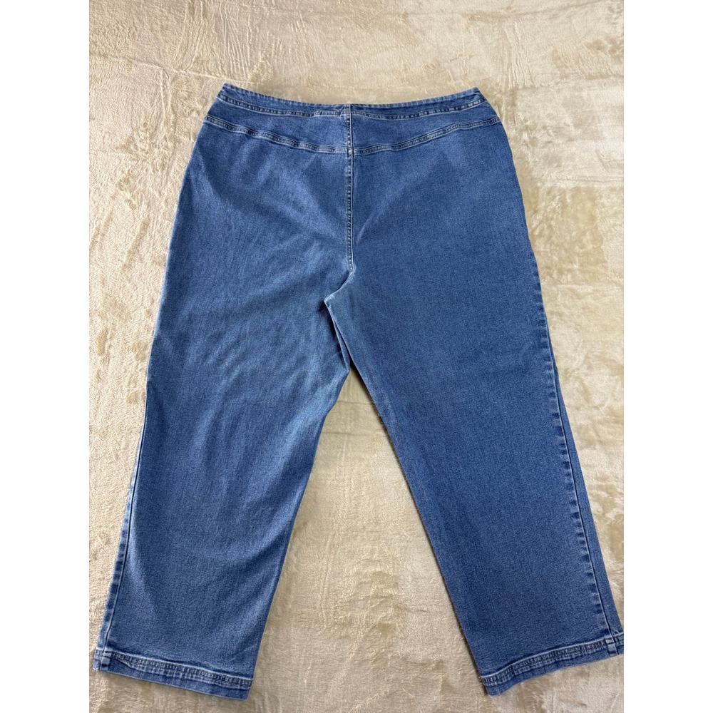 Liz Claiborne Jeans 20W Villager Sport Woman‎ Blue Ankle pants Stretch Straight - Picture 2 of 16
